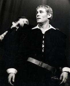 Hamlet-1963-PeterOToole-AngusMcBean Peter O'Toole as Hamlet onstage at the National Theatre, 1963