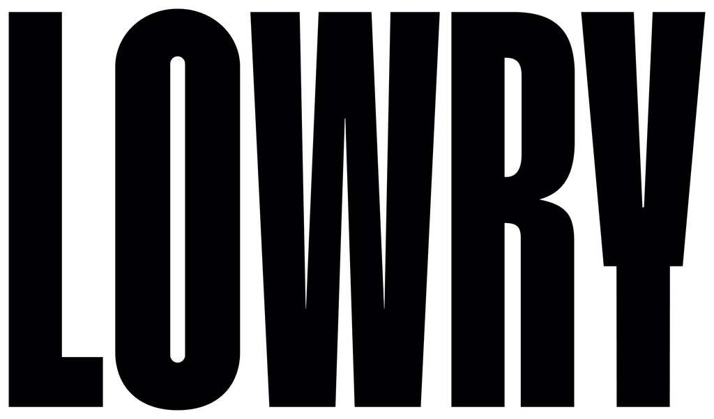 The word 'LOWRY' in capital letters and a black font on a white background